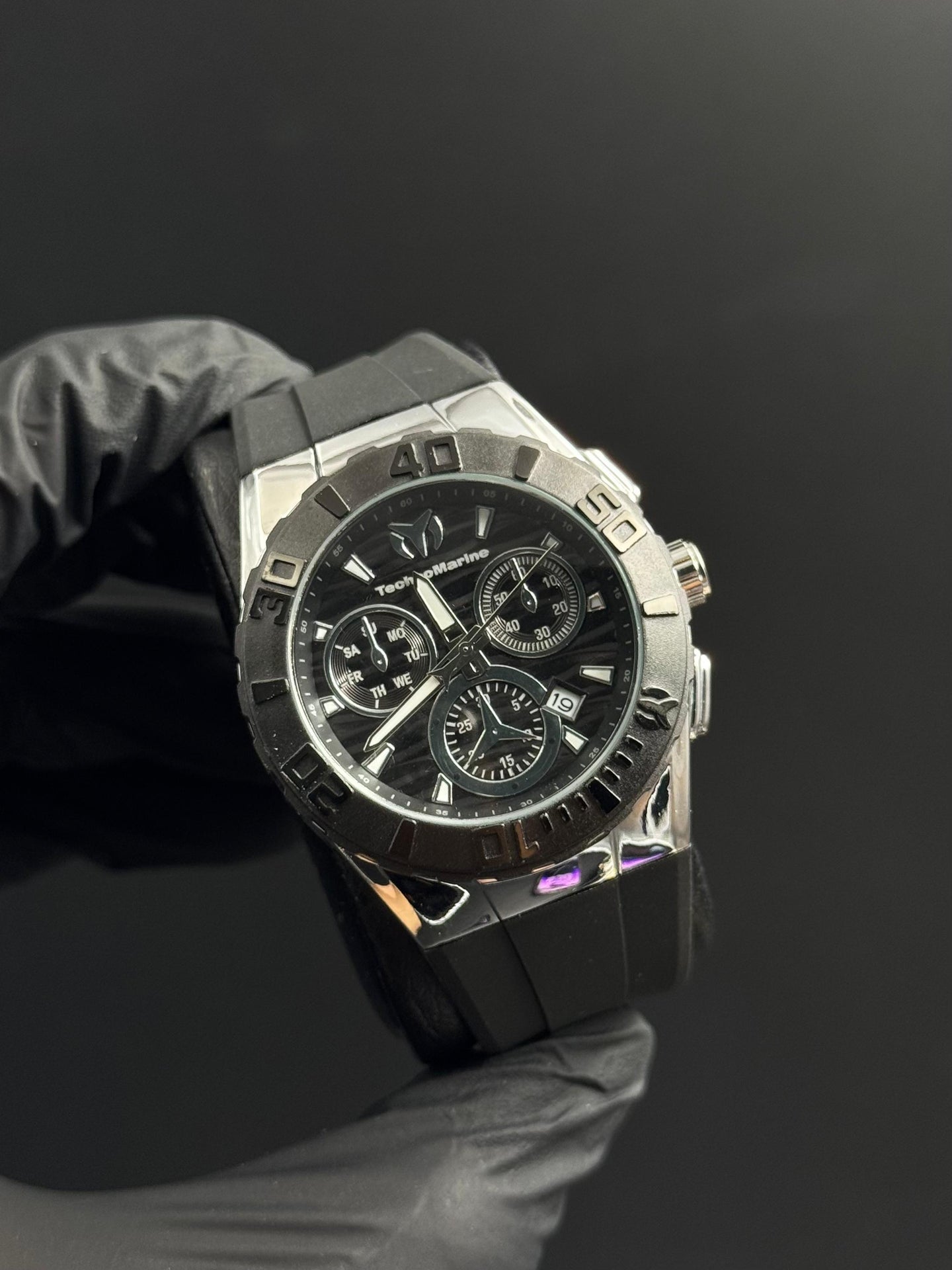 Tchmrnr Mujer MZ Goma Negra Tablero Negro Plateado Negro