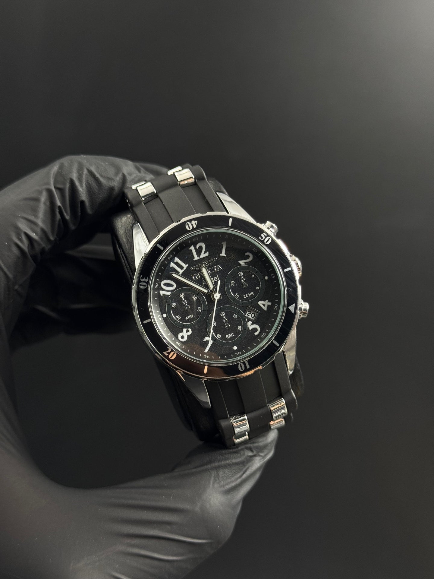 Invct Mujer 12H Goma Negra Tablero Negro Plteado