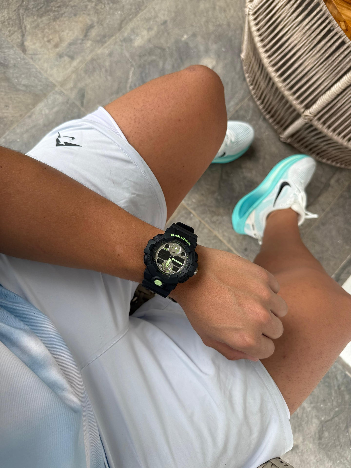 G-Shck GBA Negro Tablero Plateado - Verde