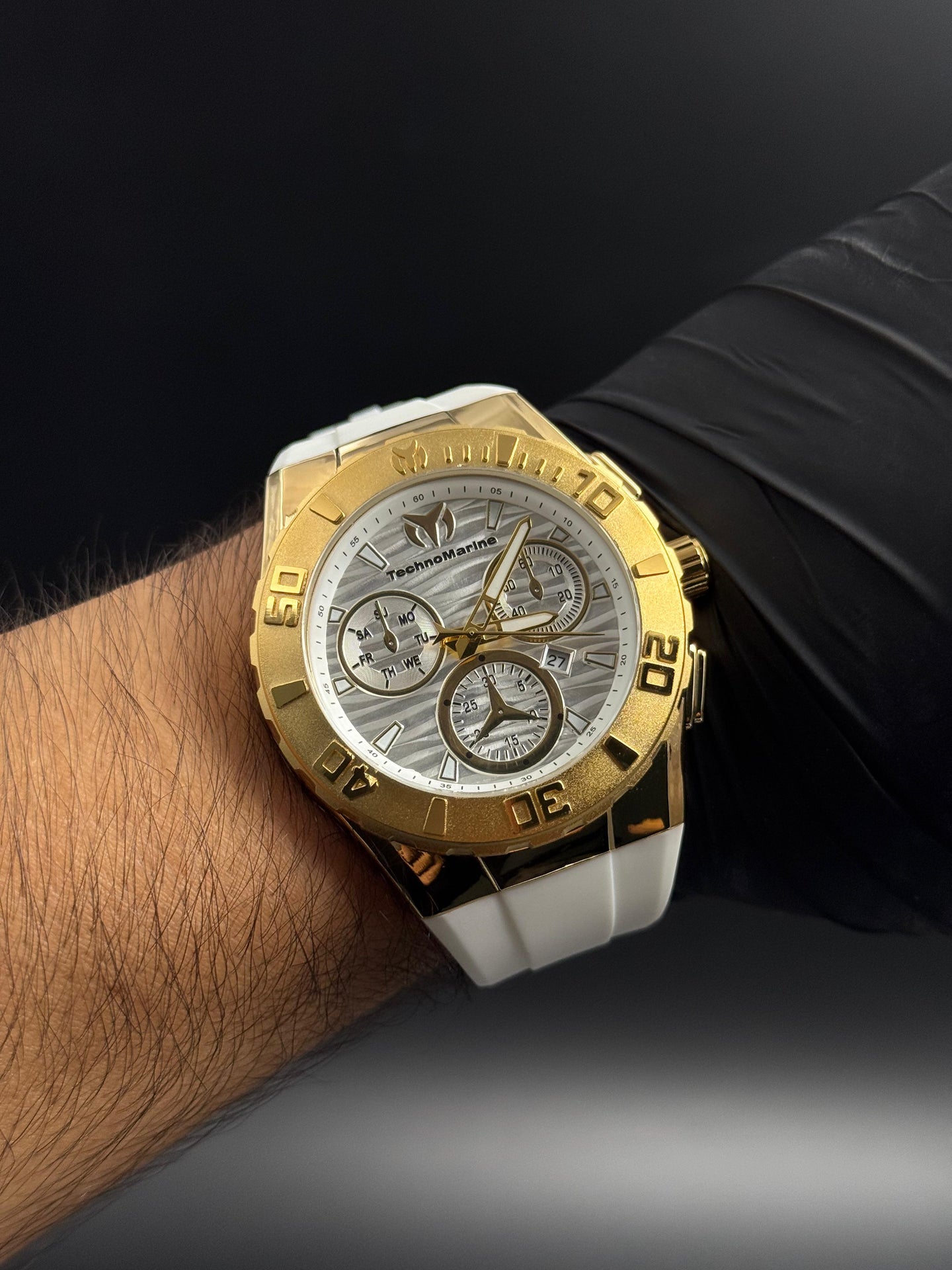 Tchmrn MZ Goma Blanca Tablero Plateado Dorado