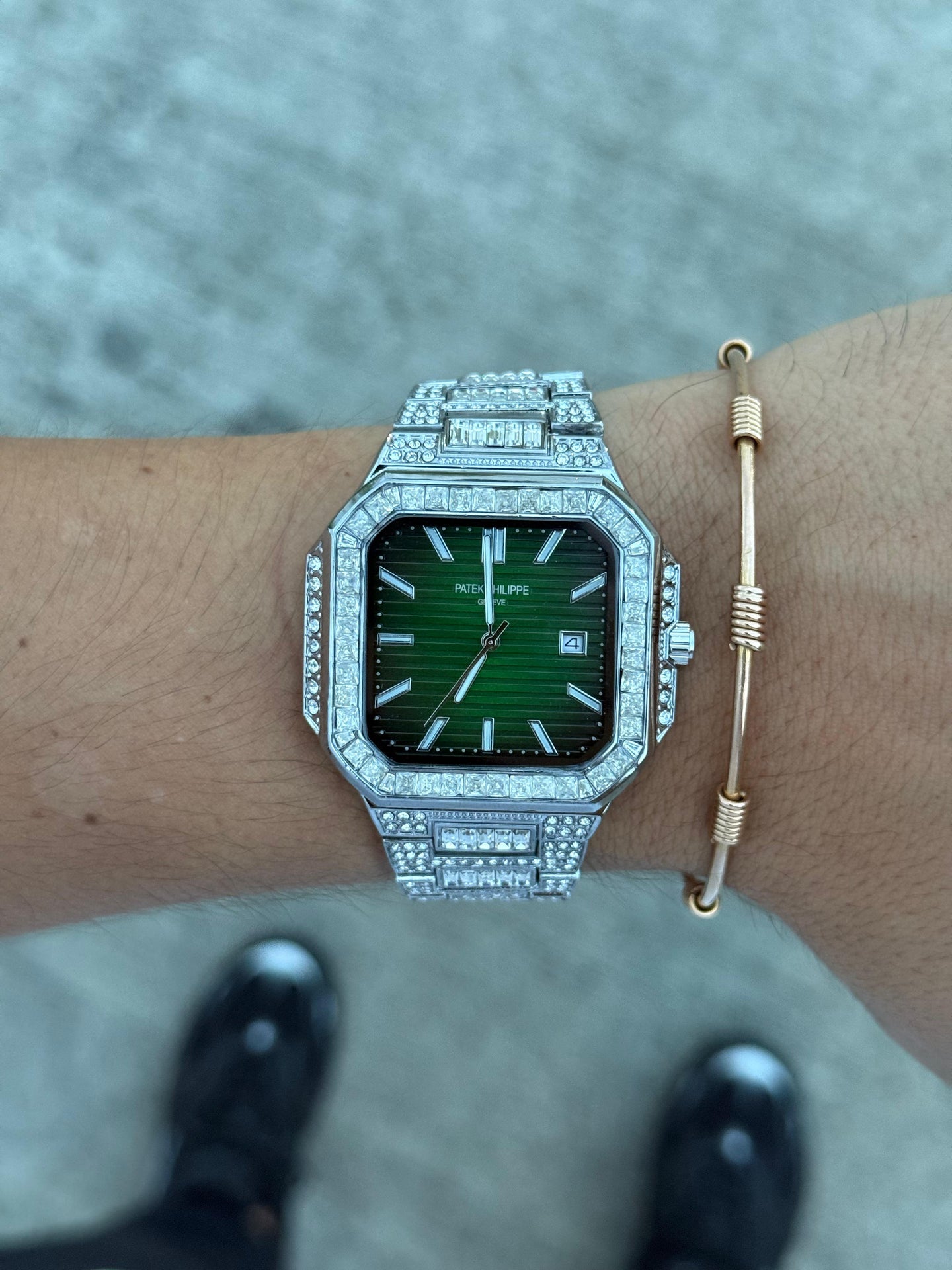 Patk Phlppe Circones Plateado Tablero Verde