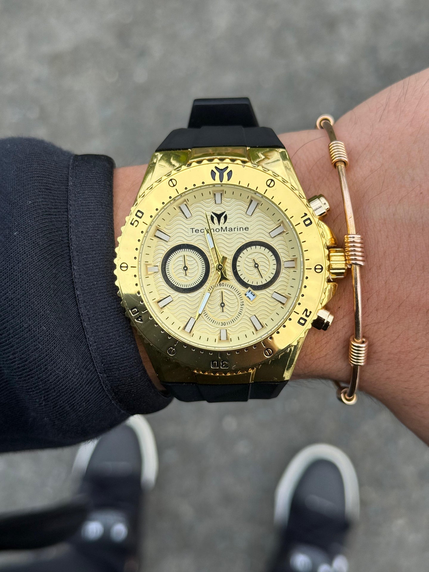 Tchmrn 3R Goma Negra Tablero Dorado Dorado